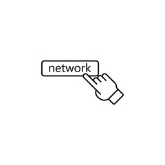 Poster - network and finger icon. Element of sosial media network icon for mobile concept and web apps. Thin line network and finger