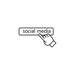 Poster - social media and finger icon. Element of sosial media network icon for mobile concept and web apps. Thin line social media and finger