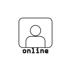 Poster - people online icon. Element of sosial media network icon for mobile concept and web apps. Thin line people online