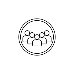 Poster - group of contacts icon. Element of sosial media network icon for mobile concept and web apps. Thin line group of contacts