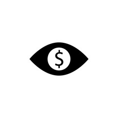 Poster - money in eye icon. Element of banking and finance icon for mobile concept and web apps. Glyph style money in eye icon can be used for web and mobile. Premium icon