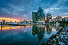 Harbor East At Sunset In Baltimore, Maryland
