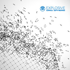 Aufkleber - Exploded grid made of connected dots
