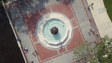 Birdseye Aerial Shot Of Memorial Park Statue Jacksonville FL