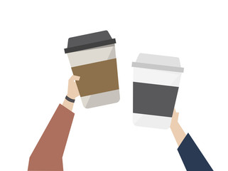 Poster - Illustration of coffee on the go