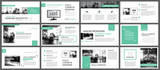 Fototapeta  - Green presentation templates for slide infographics elements background. Use for business annual report, flyer design, corporate marketing, leaflet, advertising, brochure, modern style.