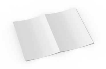 Blank white reinforced A4 single pocket folder on isolated white background, 3d illustration