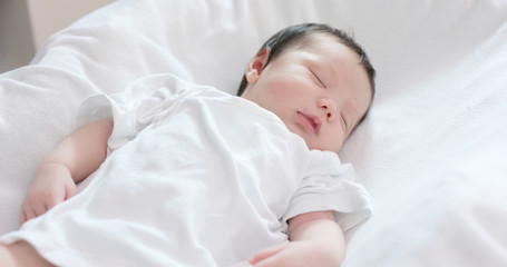 Poster - New born baby sleep on bed