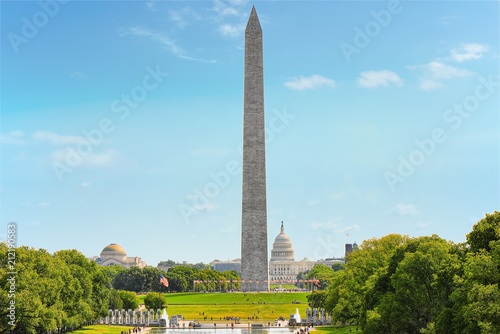 Fotografia Washington, USA,Washington Monument, Lincoln Memorial Reflecting Pool