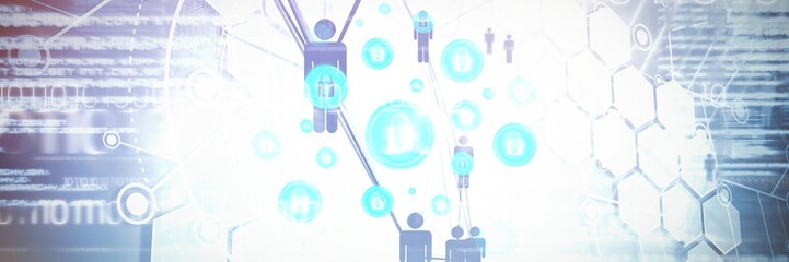 Poster - Composite image of lock icon vector