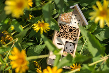 Green Technology. Insect Hotel House In Garden