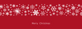 Fototapeta  - Christmas border. Seamless snowflake border for Christmas card.  Merry xmas snow flake pattern design vector.
