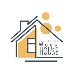 Poster - Wood house logo template design, eco friendly house concept vector Illustration on a white background