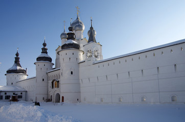 ROSTOV, RUSSIA - February, 2018: Kremlin in Rostov in winter day