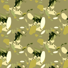 Military camouflage seamless pattern in different shades of green color