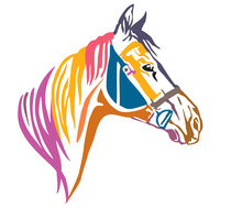 Colorful Decorative Portrait Of Horse In Profile 2 Vector Illustration