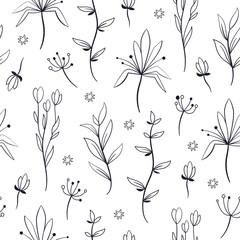 Naklejka na meble seamless pattern with flowers, floral elements, fabric design