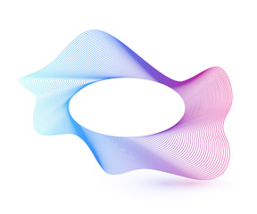 Aufkleber - Abstract wavy background, banner with colorful wave line pattern template, text box vector illustration.