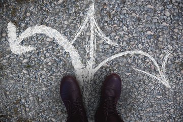 Poster - Composite image of close-up of black boots