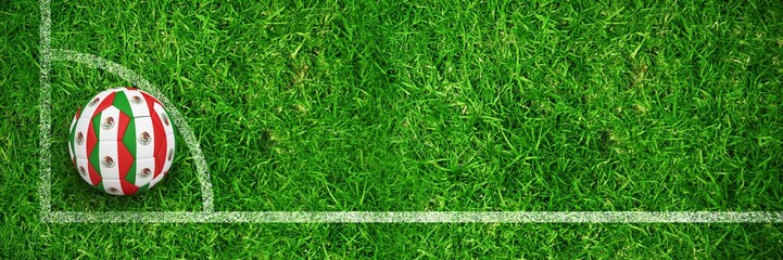 Poster - Composite image of football in mexico colours