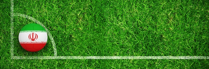 Poster - Composite image of football in iran colours
