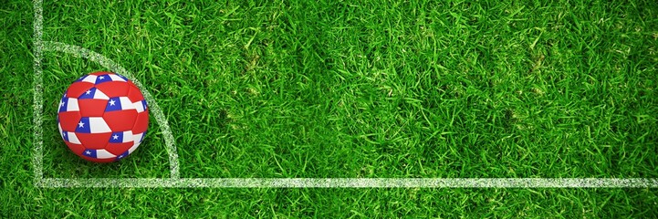 Poster - Composite image of football in chile colours