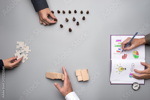 Fotografía Top view of business planning and brainstorming concept