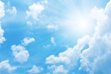 Canvas Print - beautiful blue sky with sun for background