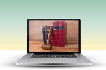 Poster - Composite image of laptop with with screen