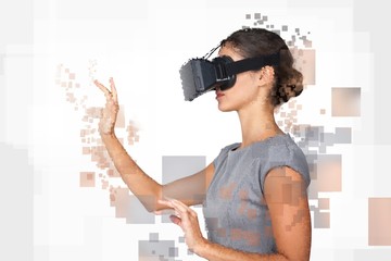 Poster - Digital compositing of a woman touching screen