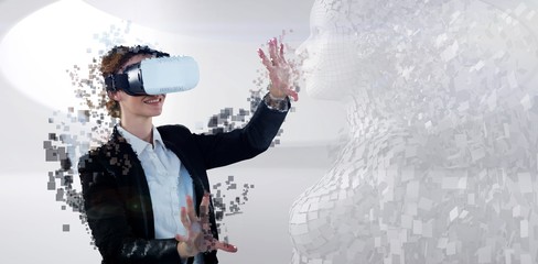 Poster - Composite image of digital composite of woman with a virtual