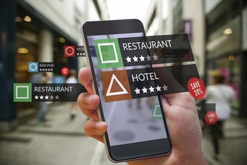 Poster - Composite image of smartphone with applications 