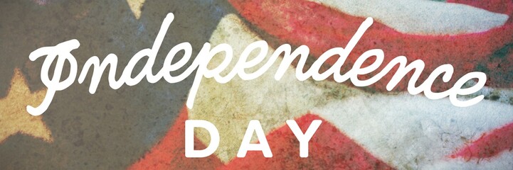 Poster - Composite image of independence day text against white