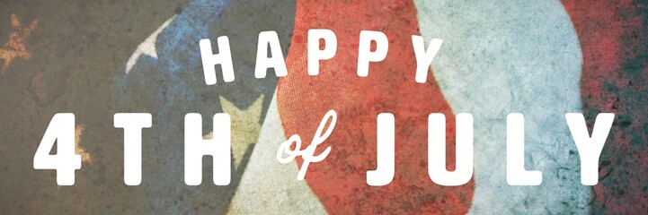 Poster - Composite image of digitally generated image of happy 4th of