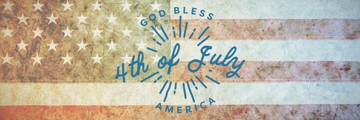 Poster - Composite image of digitally generated image of happy 4th of