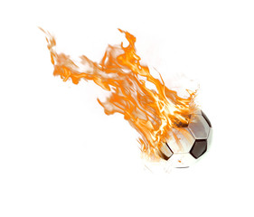 Wall Mural - Soccer ball flames