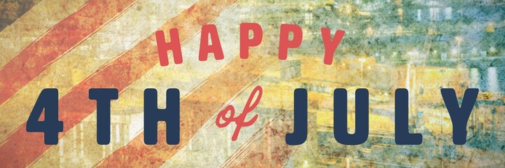 Poster - Composite image of digitally generated image of happy 4th of