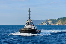 Tug Boat With Towing Rope