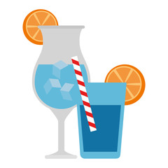 Poster - tropical cocktail cup icon