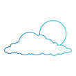 cloud with sun weather icon vector illustration design
