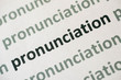 word pronunciation printed on paper macro
