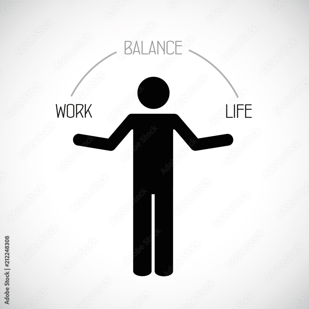 Stock-Vektorgrafik „work life balance piktogramm mann“ | Adobe Stock