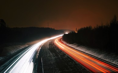 Freeway light trails