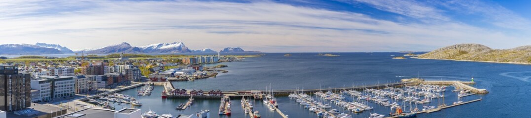 Aerial View, Panorama of Norwegian City Bodo, Norway