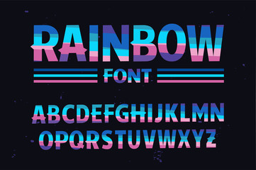 Wall Mural - Vector of stylized colorful font. Rainbow