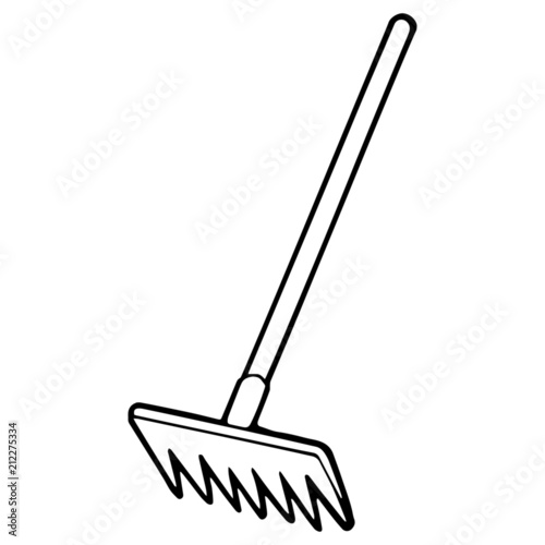 Rake cartoon illustration isolated on white background for children ...