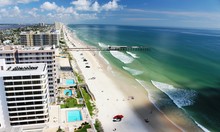 Aerial Florida Beach View Port Orange To Daytona Beach Looking North