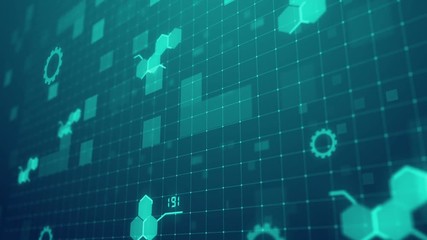 Fototapete - Sci Fi Technology motion graphic background Suitable for Application, Desktop, Banner Background TV broadcast and show