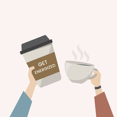 Poster - Illustration of coffee on the go