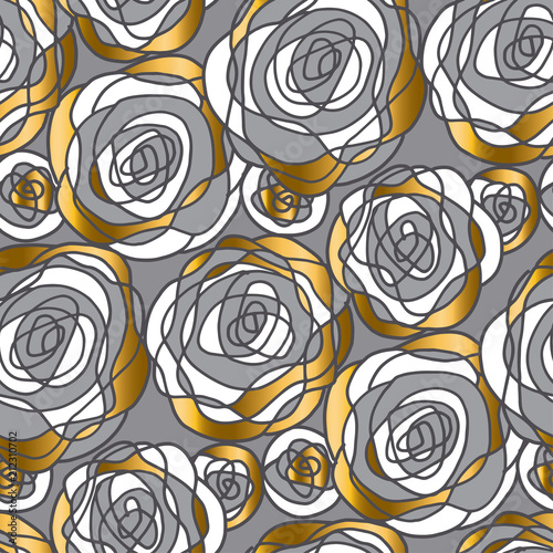 gold and gray hand drawn ro...
